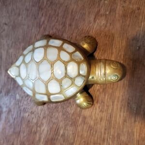 Gold and White Turtle Figurine
